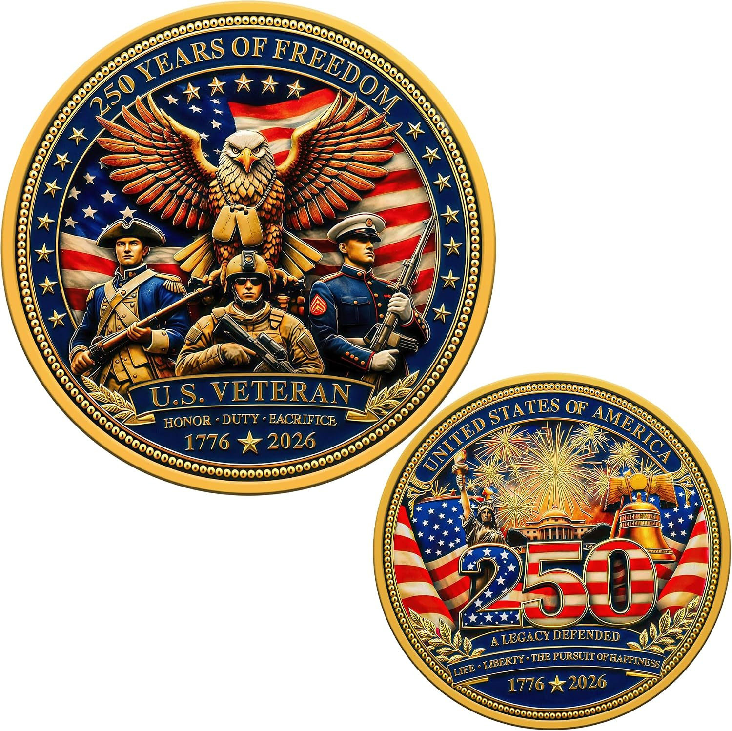 1776-2026 USA 250th Anniversary We The People Commemorative Challenge Coin Gift
