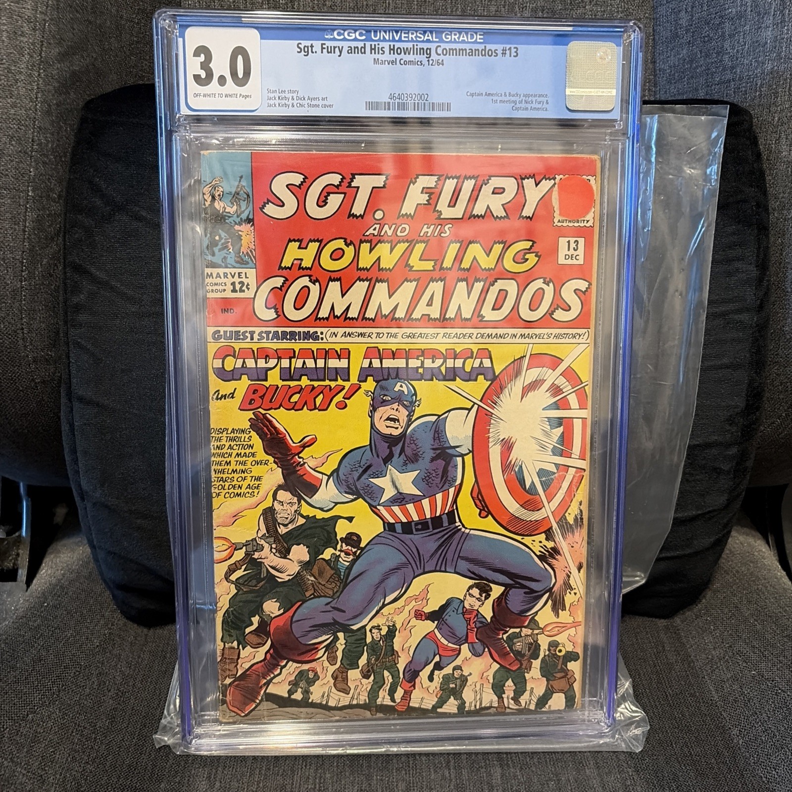 SGT. FURY AND HIS HOWLING COMMANDOS # 13 CAPTAIN AMERICA 1964 CGC 3.0 SGT. FURY AND HIS HOWLING COMMANDOS # 13 CAPTAIN AMERICA 1964 CGC 3.0