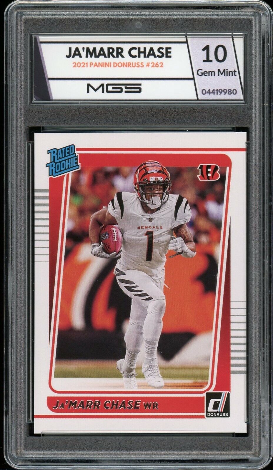2021 Panini Donruss Ja\'Marr Chase MGS GRADED 10 GEM #262 RC 🔥 ROOKIE Bengals WR