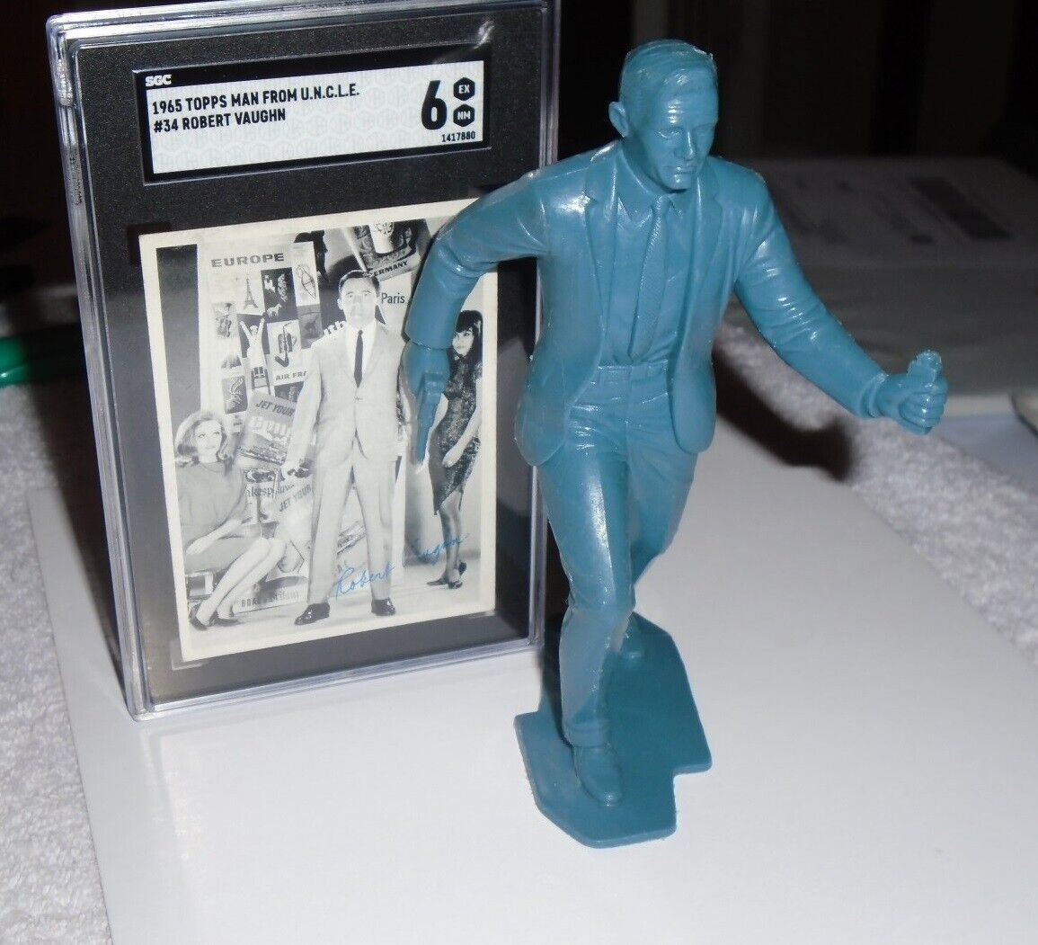 1965 Topps Man From Uncle #34 SGC 6 EX NM & 1966 U.N.C.L.E. Napoleon Solo Figure