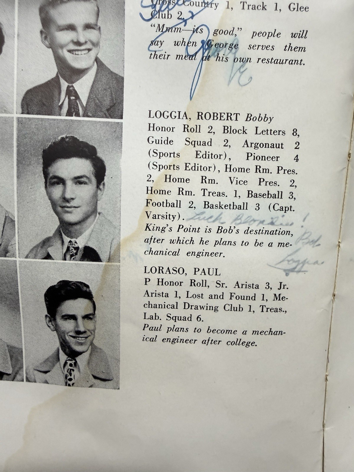 1947 New Dorp High School Yearbook Robert Loggia Celebrity Staten Island NY VTG