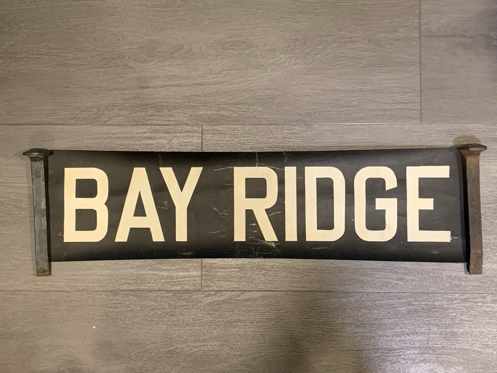 NYC BUS TROLLEY ROLL SIGN BAY RIDGE YELLOW HOOK VERRAZZANO BRIDGE BROOKLYN N.Y.