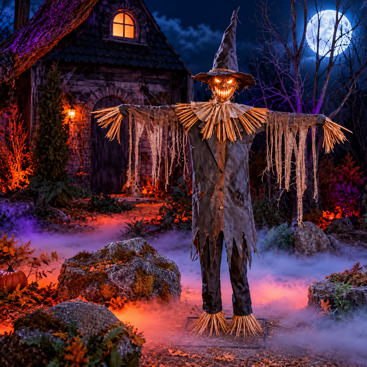 Home Accents 6.5 FT Wicked Woods Animated LED Scarecrow 26SV25248