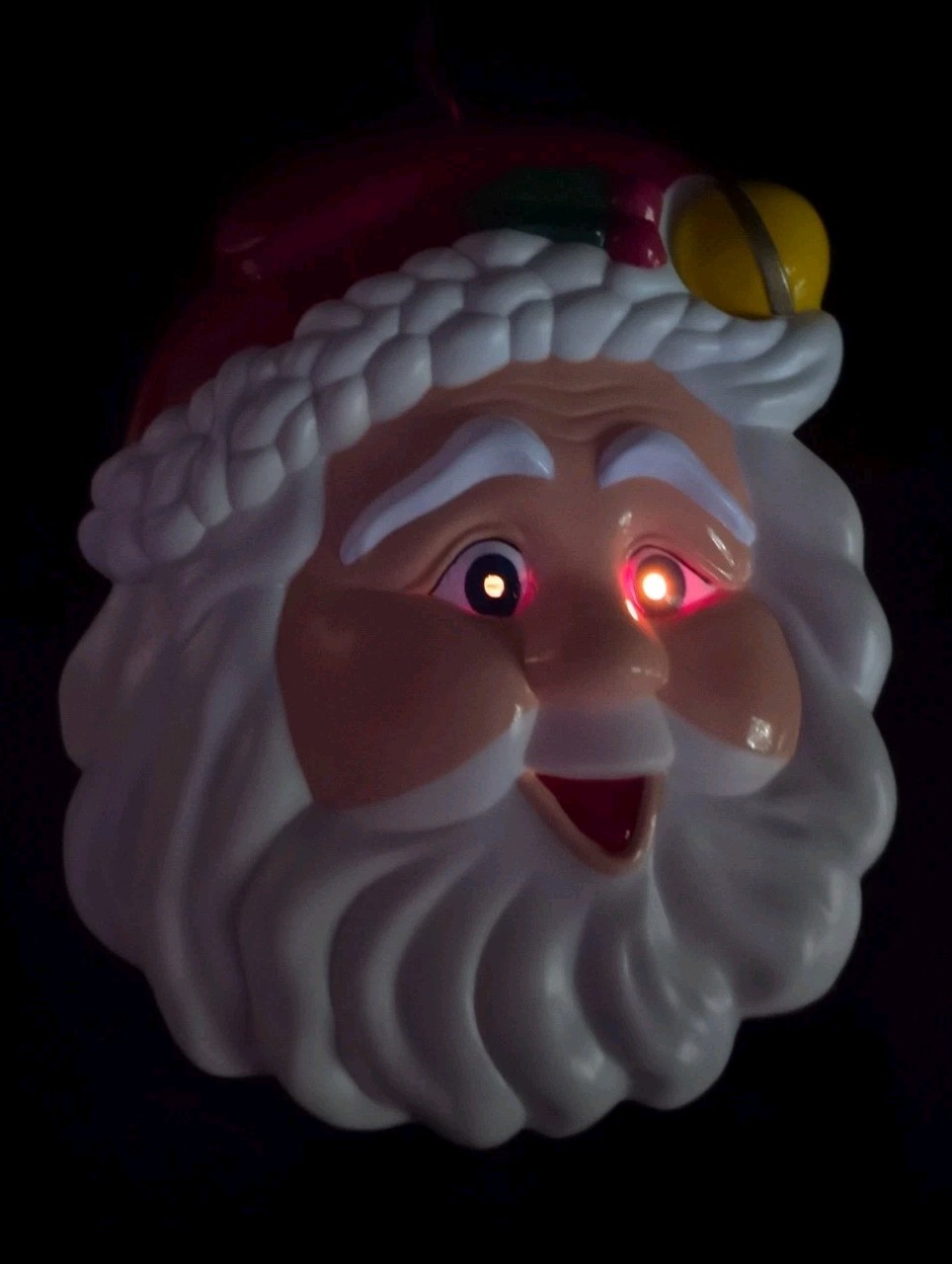 Vintage Eyes Light Up Tony Happy Santa Face Plastic Christmas Works Wall Window Vintage Eyes Light Up Tony Happy Santa Face Plastic Christmas Works Wall Window