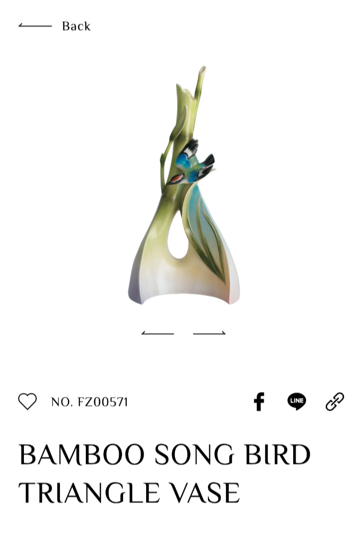 Franz Collection Bamboo Song Bird Triangle Vase Franz Collection Bamboo Song Bird Triangle Vase