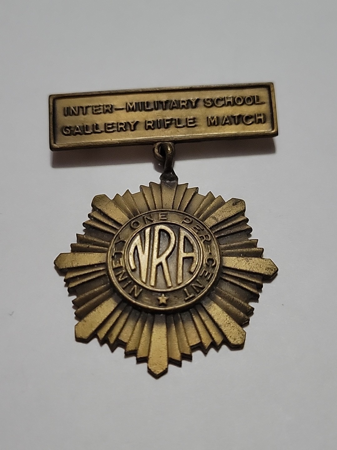 Vintage 1930s NRA Military School Rifle Match Medal Award Brass Vintage 1930s NRA Military School Rifle Match Medal Award Brass