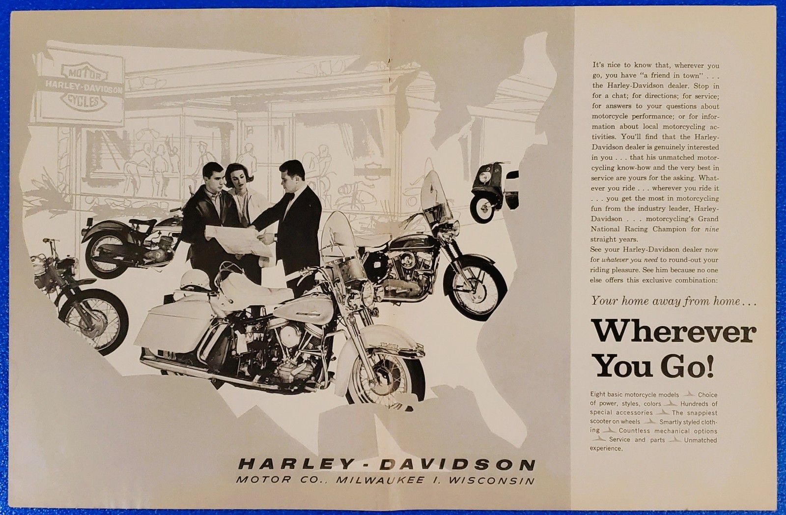 1963 Harley Davidson Dealer Invitation Vintage American 2pg Motorcycle Print Ad 1963 Harley Davidson Dealer Invitation Vintage American 2pg Motorcycle Print Ad
