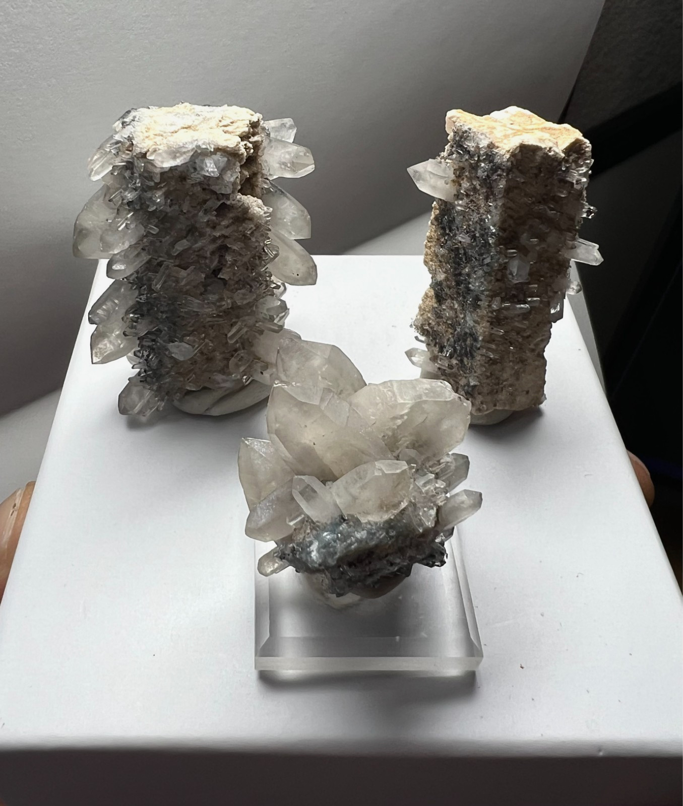 3 pc. Lot - Criss-Crossing Lattice Quartz On Feldspar - Erongo Region, Namibia