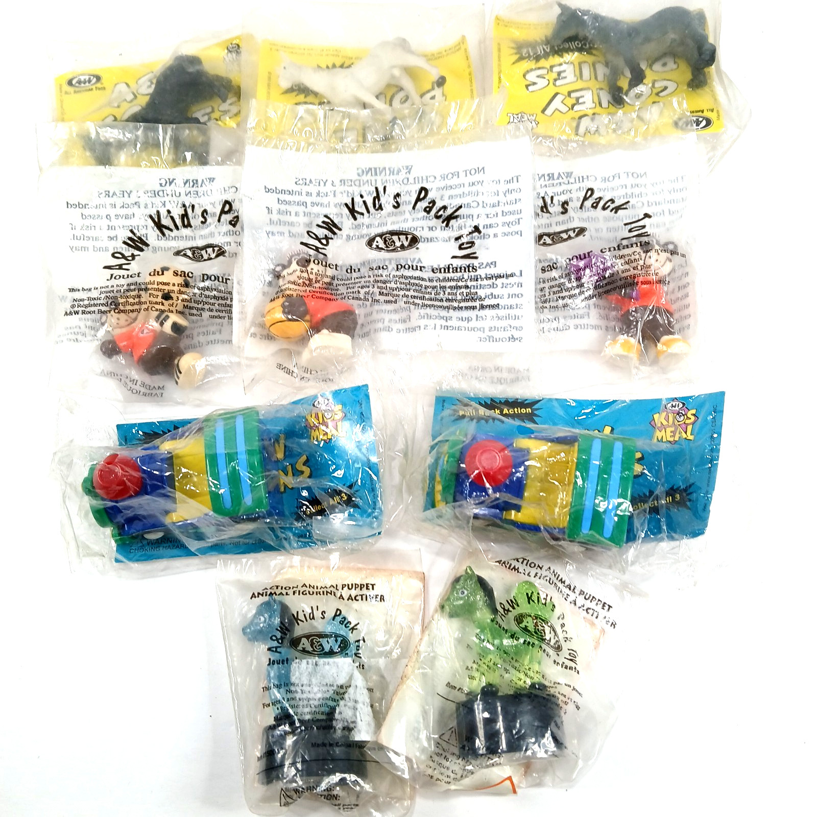 10 Vintage A&W Root Beer Kids Meal Toys in Original Packages 10 Vintage A&W Root Beer Kids Meal Toys in Original Packages
