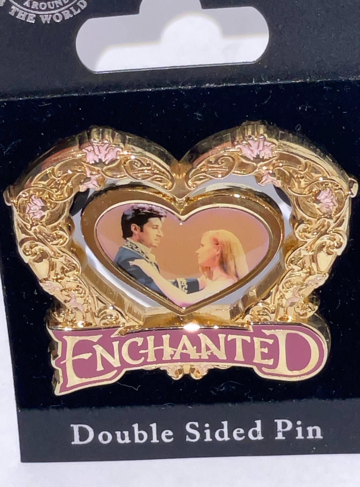 New 1st Disney Pin Enchanted GISELLE Heart Rose Robert Spinner Retired 2007 Spin