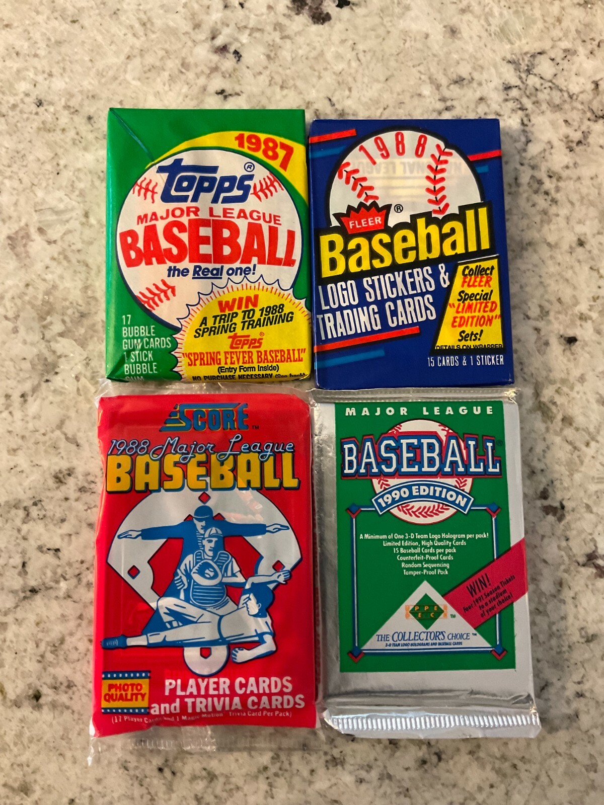 HUGE SALE OF 100 OLD UNOPENED BASEBALL CARDS IN PACKS 1990 AND EARLIER HUGE SALE OF 100 OLD UNOPENED BASEBALL CARDS IN PACKS 1990 AND EARLIER