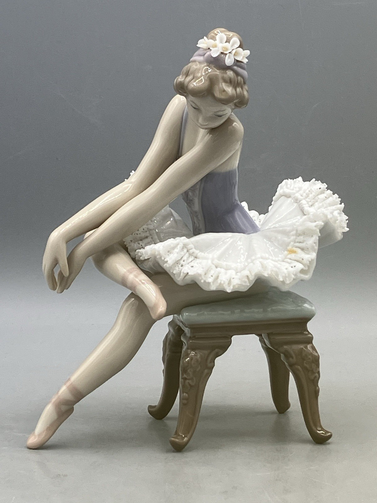 Lladro Opening Night Seated Ballerina Porcelain Figurine 5498 Made in Spain Flaw Lladro Opening Night Seated Ballerina Porcelain Figurine 5498 Made in Spain Flaw