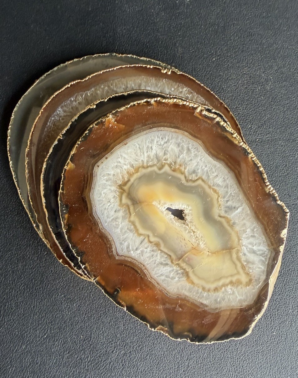 Polished Agate Geode Slices Specimens Lot of 5 (5 pcs) Polished Agate Geode Slices Specimens Lot of 5 (5 pcs)