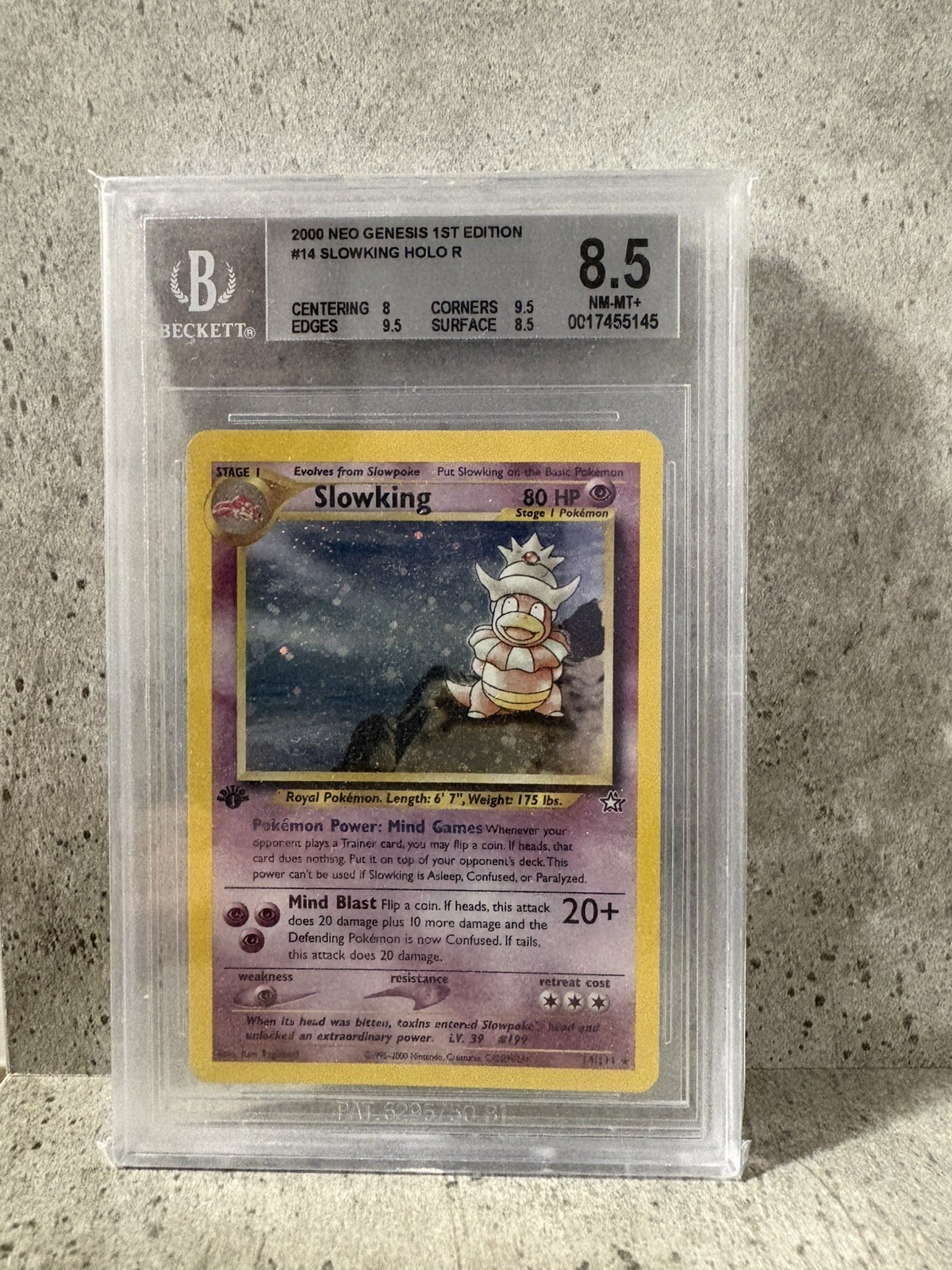 Pokemon • Slowking • Neo Genesis 1st Edition • BGS 8.5 • 2000 • USA Print Pokemon • Slowking • Neo Genesis 1st Edition • BGS 8.5 • 2000 • USA Print