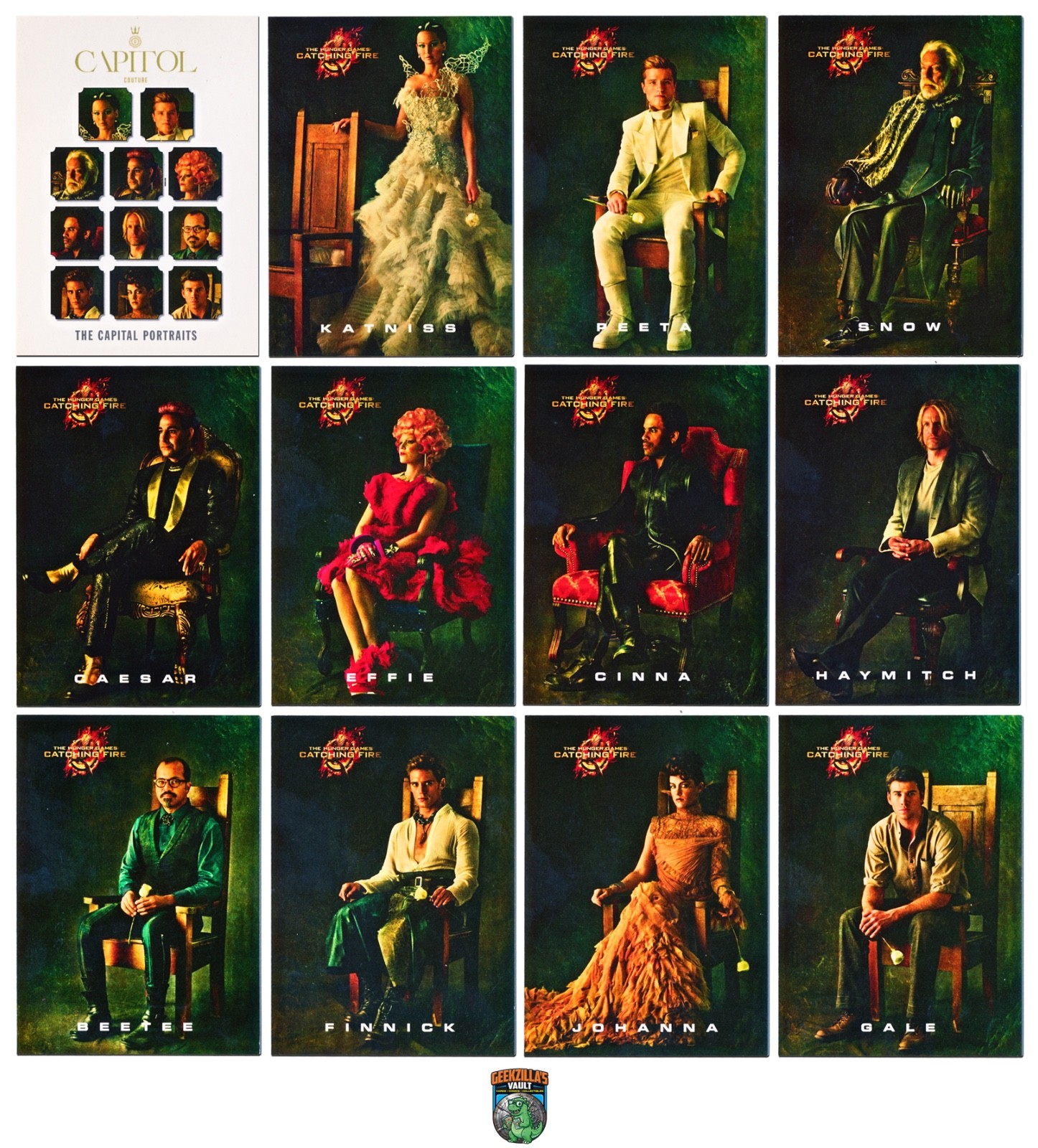 THE HUNGER GAMES: CATCHING FIRE - Capitol Couture Fashion - 12 Card Promo Set