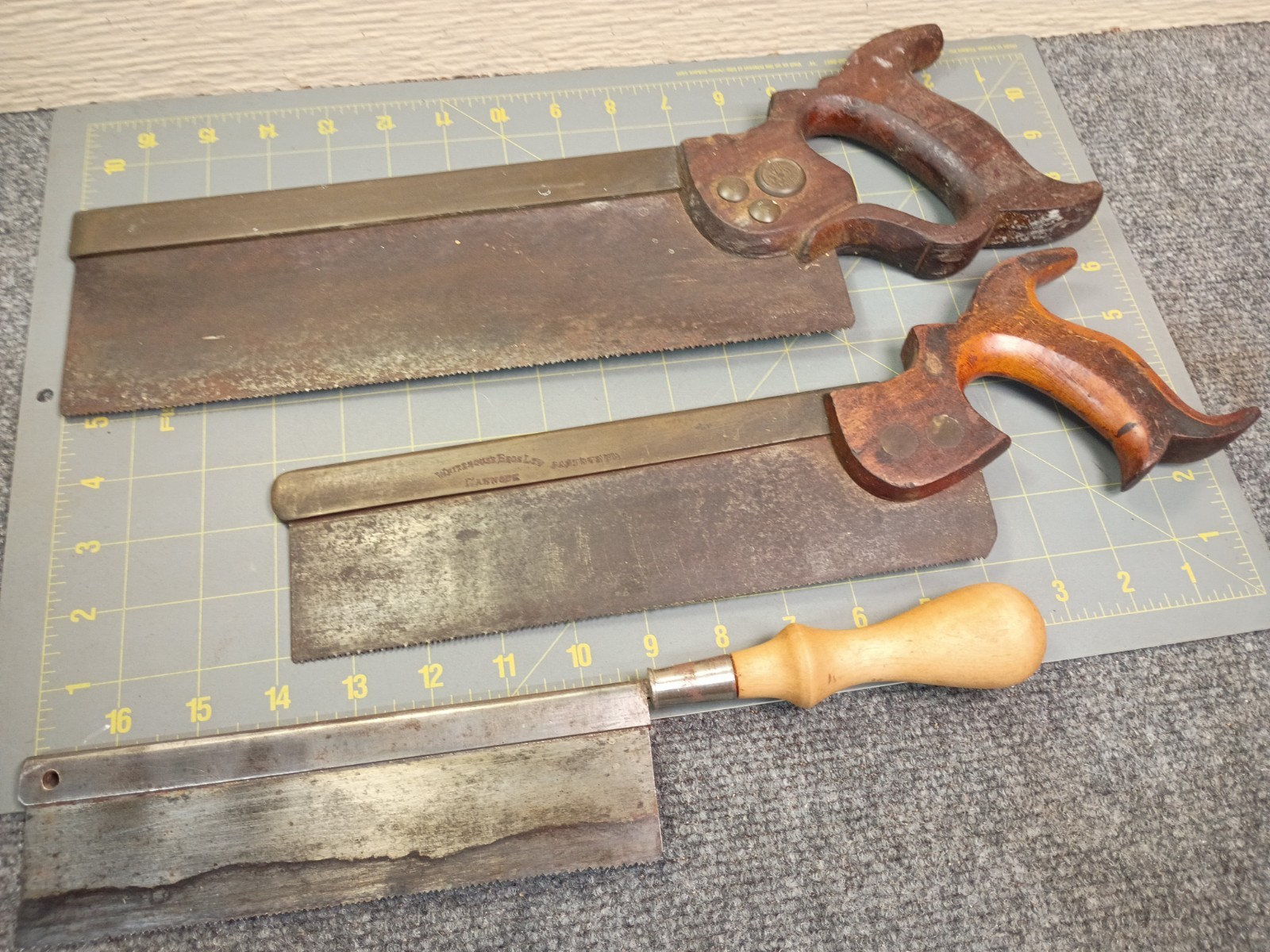 Lot Old ANTIQUE Tenon SAW Brass Back Saws Garlick Superior Whitehouse O6 Lot Old ANTIQUE Tenon SAW Brass Back Saws Garlick Superior Whitehouse O6