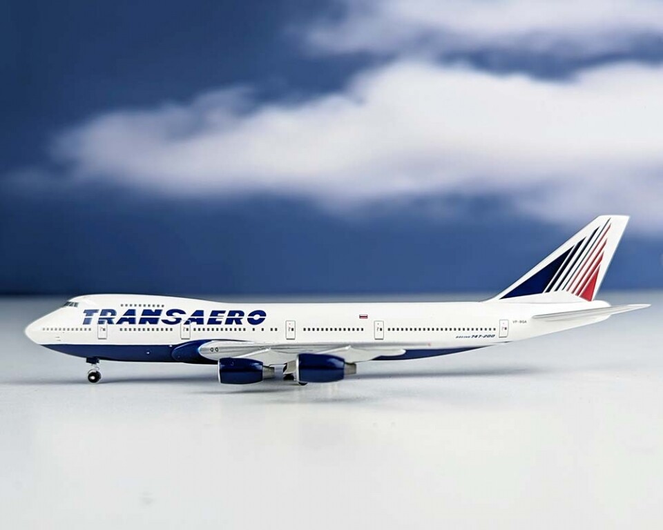 Aeroclassics Transaero Airlines Boeing 747-200 VP-BQA Diecast 1/400 Jet Model Aeroclassics Transaero Airlines Boeing 747-200 VP-BQA Diecast 1/400 Jet Model