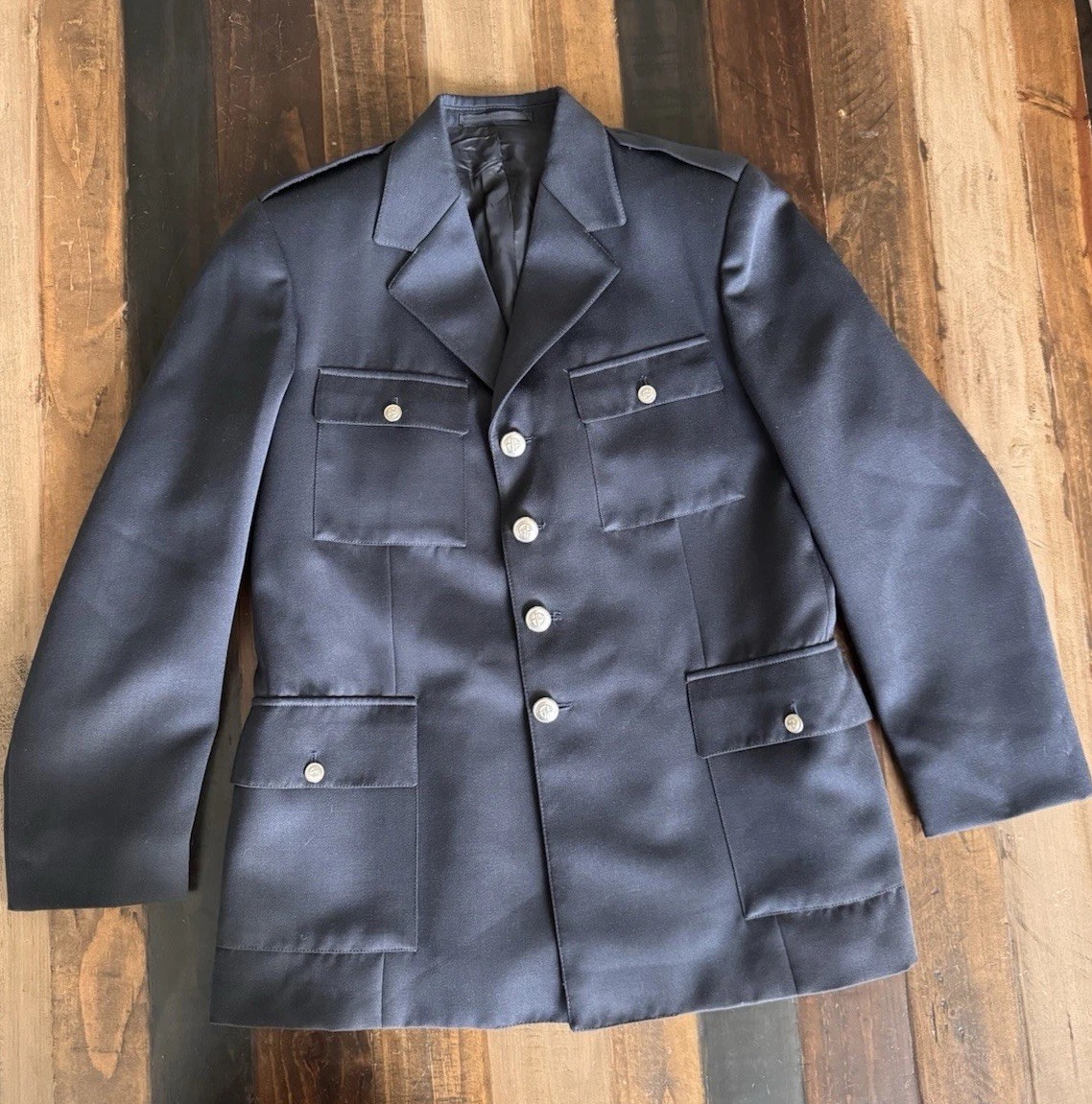 Vintage 1991 Portuguese Military OGFE Dress Uniform Jacket Blue Gray 48B S