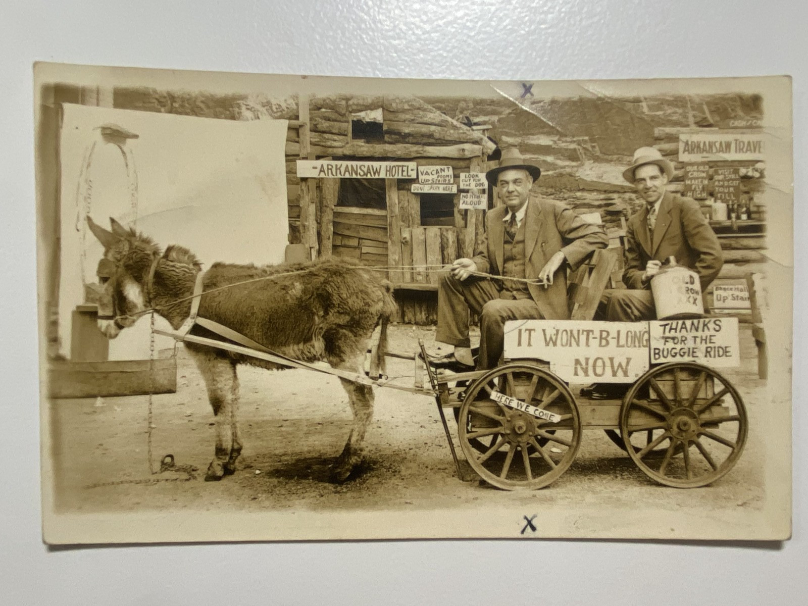 Vintage Happy Hollow Hot Springs Arkansas Donkey Buggy Real Photo Postcard RPPC Vintage Happy Hollow Hot Springs Arkansas Donkey Buggy Real Photo Postcard RPPC