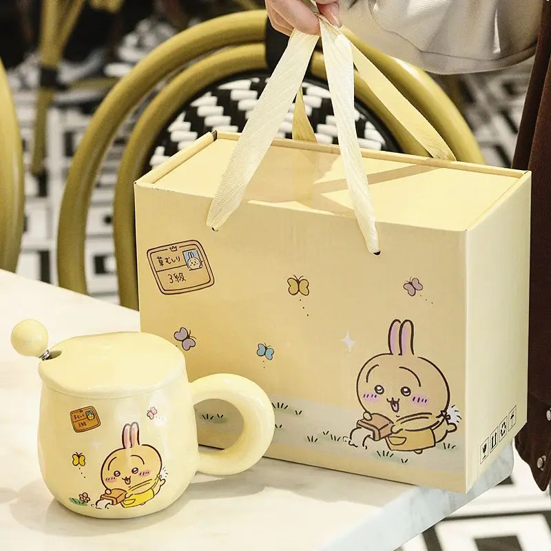 Milk Tea Coffee Mug Set, Chiikawa Usagi Ceramic Cup Gift Box Birthday Present Milk Tea Coffee Mug Set, Chiikawa Usagi Ceramic Cup Gift Box Birthday Present
