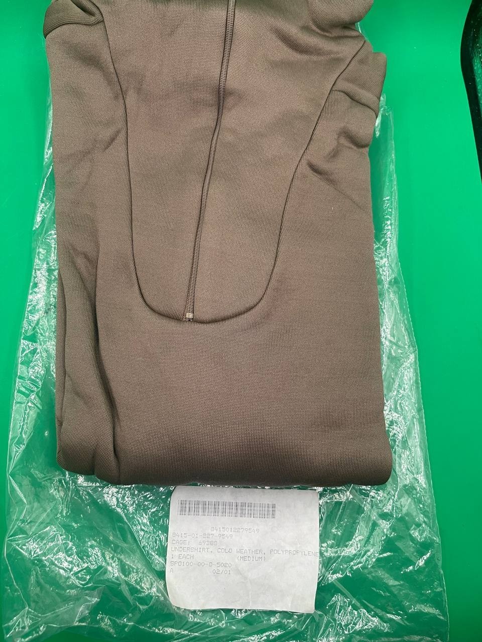 Vintage 90s Brown Military Cold Weather Undershirt Size Medium new - MT6