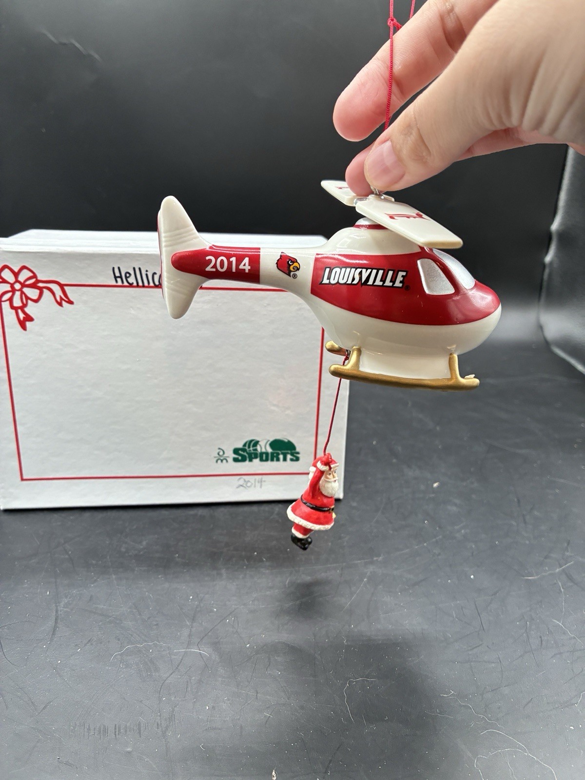 2014 UofL University Of Louisville Cardinals Helicopter Danbury Mint Ornament 2014 UofL University Of Louisville Cardinals Helicopter Danbury Mint Ornament