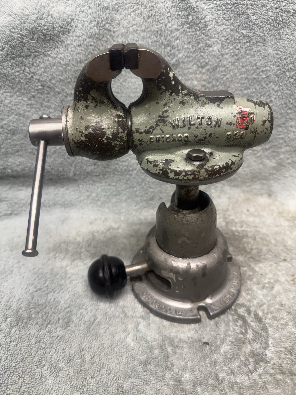 Vintage 1953 WILTON 820 BABY BULLET VISE 2'' & Wilton Powr Jr Swivel Base-Orig