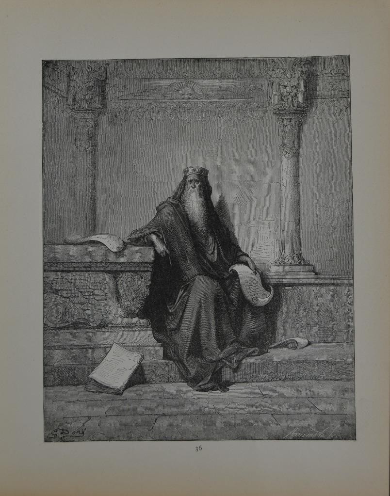 Antique Religious Art Print 1880 Gustave Dore Solomon Christian Art