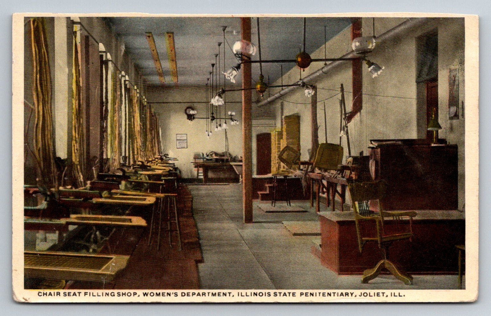 PC Illinois IL Joliet c. 1912 State Penitentiary Women\'s Dept. Chair Seat Area PC Illinois IL Joliet c. 1912 State Penitentiary Women\'s Dept. Chair Seat Area