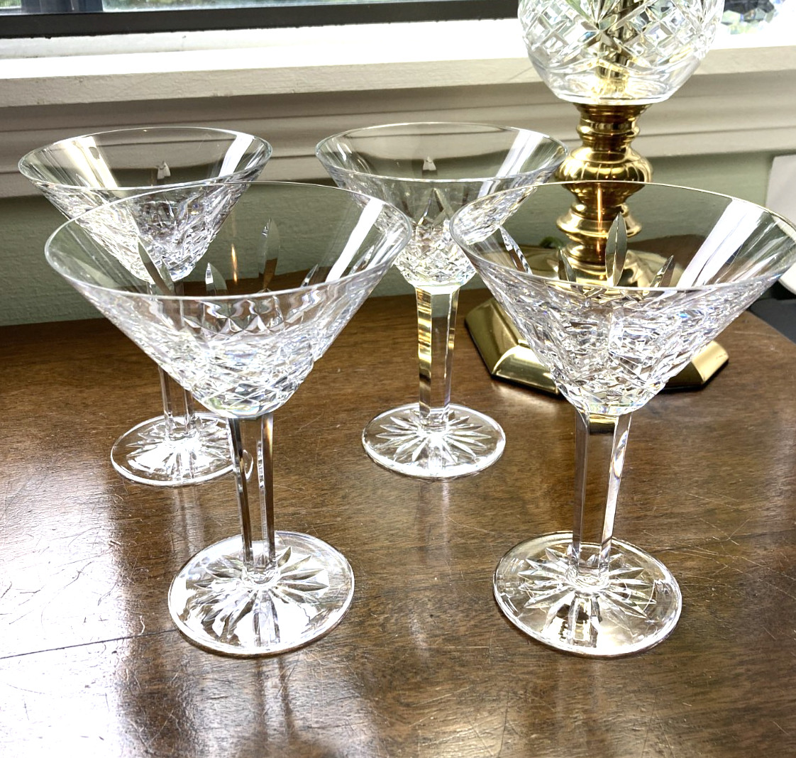 Waterford Lismore Crystal Stemmed Martini Glasses- Set of 4-No Boxes-FREE SHIPNG Waterford Lismore Crystal Stemmed Martini Glasses- Set of 4-No Boxes-FREE SHIPNG
