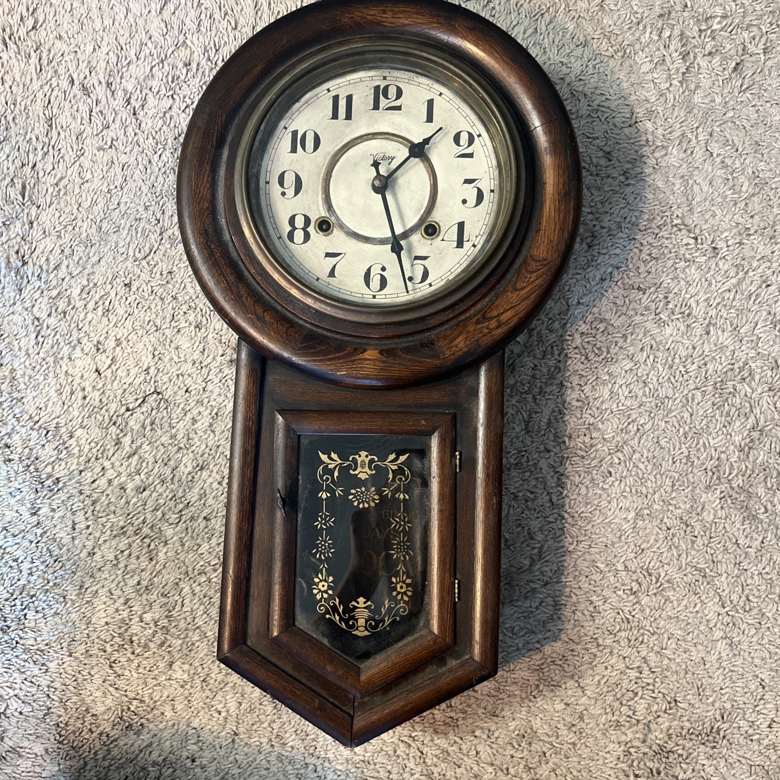 Antique “Victory” wall clock. High grade made I. Japan