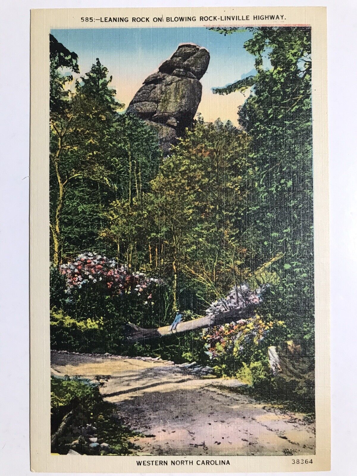 1940 Leaning Rock Western North Carolina Postcard