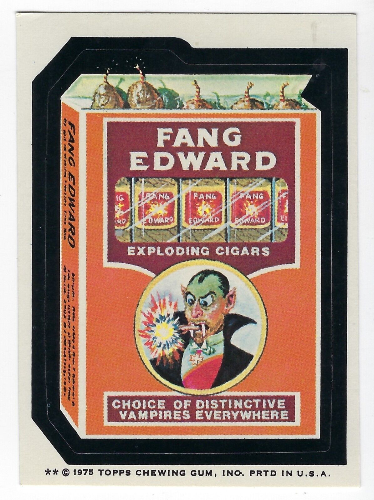 1975 Topps Wacky Packages 15th Series 15 FANG EDWARD EXPLODING CIGARS nm