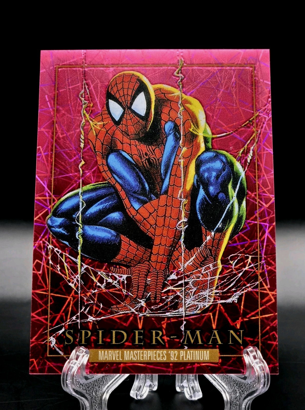 2024 Marvel Masterpieces \'92 Platinum Spider-Man Pink Lasers /992 (GRADE-WORTHY) 2024 Marvel Masterpieces \'92 Platinum Spider-Man Pink Lasers /992 (GRADE-WORTHY)
