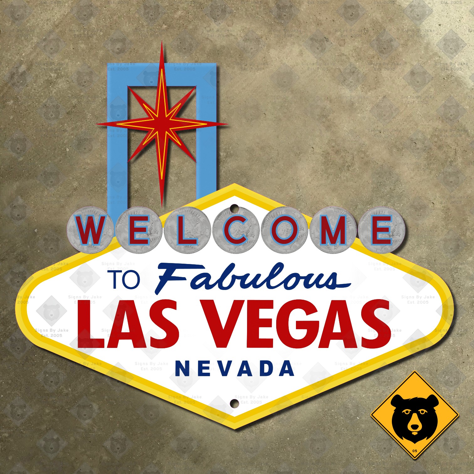 Welcome to Fabulous Las Vegas Nevada highway road sign Boulevard Strip 12x10