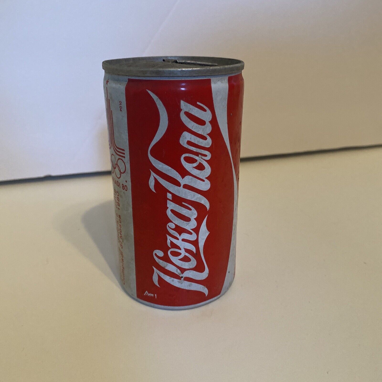 Italian RUSSIAN Font RARE Original Coca-Cola Can Moscow 1980 Olympics Кока-Кола