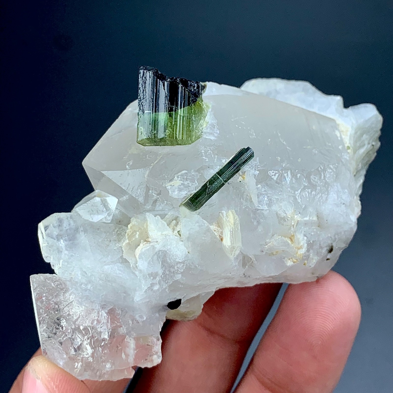 489 CTs Tourmaline Crystals With Quartz & Muscovite Mica Specimen from AFG
