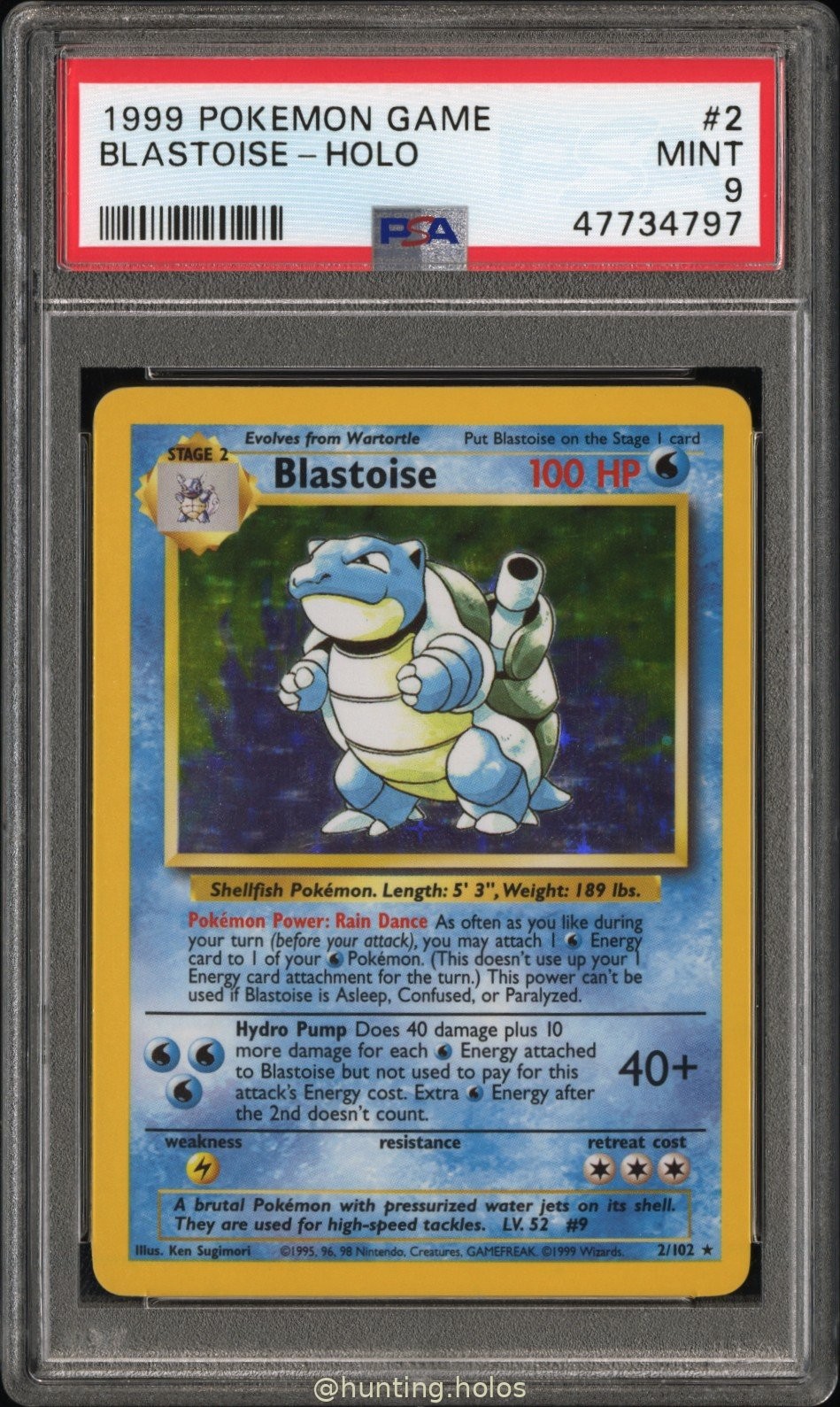 Blastoise Holo 2/102 PSA 9 Base Set Unlimited