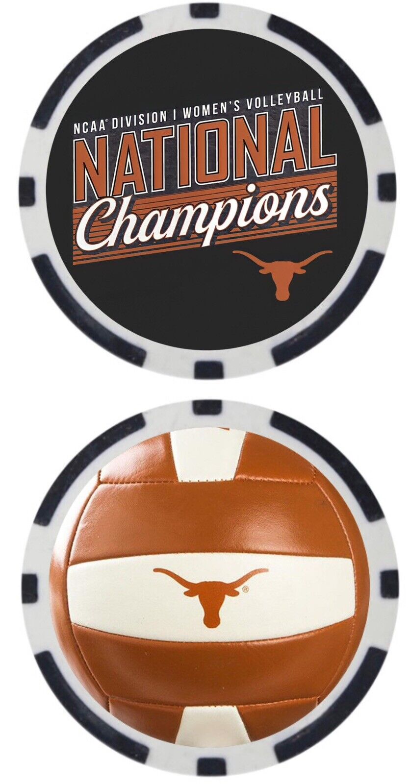 TEXAS LONGHORNS - 2022 NCAA DIVISION I WOMEN\'S VOLLEYBALL CHAMPS - POKER CHIP