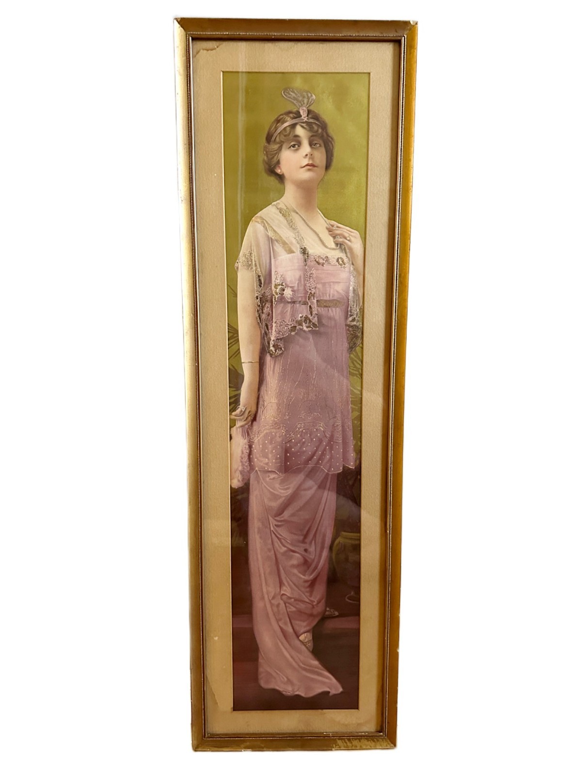 Antique Edwardian 1916 Pabst Brewing Yard Long Advertising Flapper Girl Print Antique Edwardian 1916 Pabst Brewing Yard Long Advertising Flapper Girl Print
