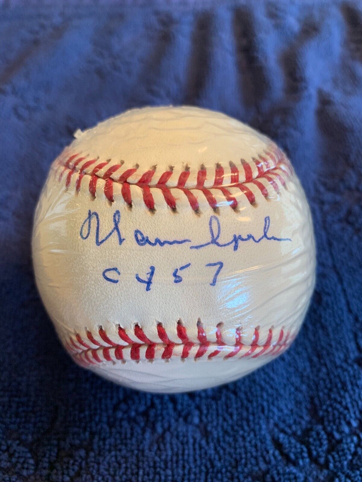 Warren Spahn CY 57 Autographed ONL Leonard S Coleman Baseball w/COA Vintage