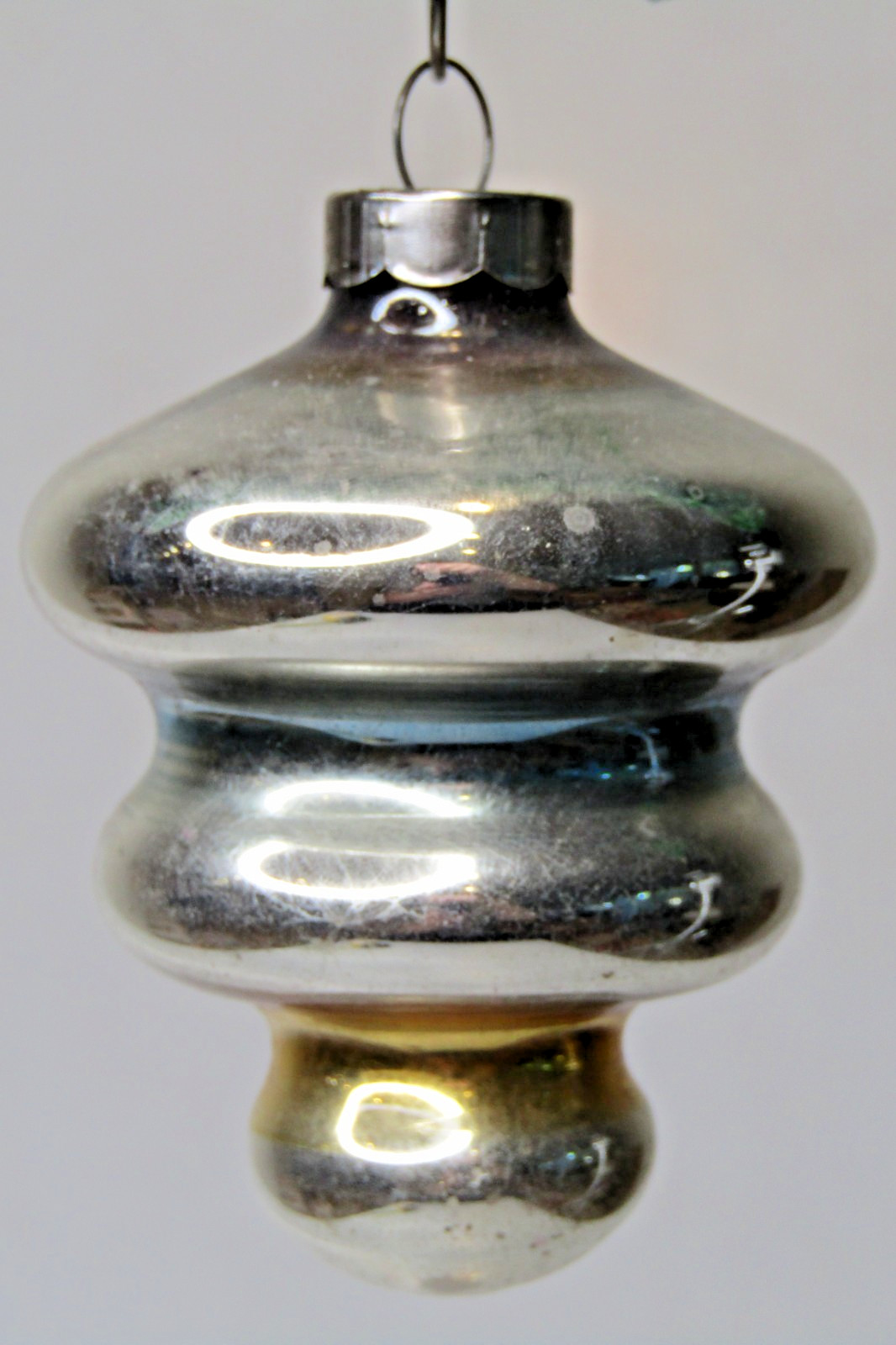 VTG pre WWII Striped Glass TORNADO DROP Christmas Ornament Shiny Brite US of A 4