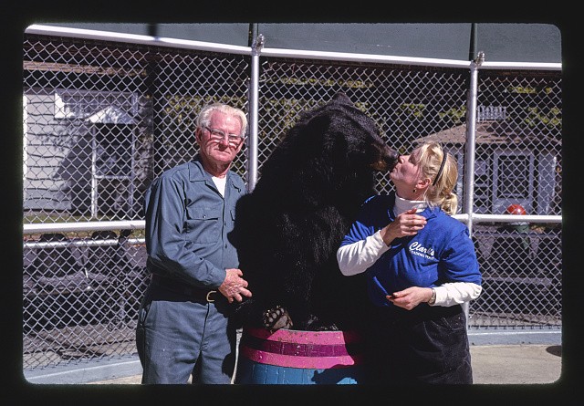 Photo:North Woodstock NH Clarks Trading Post 1995 Bear Kiss Photo