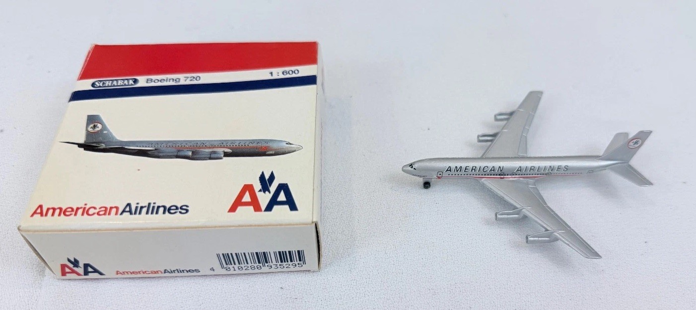 Vintage Schabak 1:600 AA Boeing 720 Diecast Model w/ Box Rau’s Country Store
