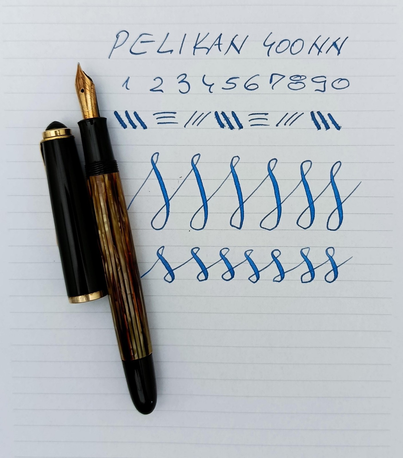 PELIKAN 400NN Piston Tortoise Fountain Pen 14k  EF Nib Excellent Vintage RARE