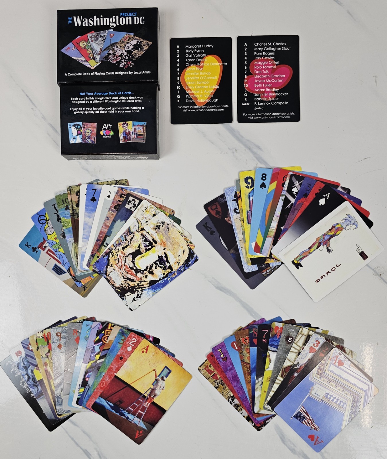 NEW The Washington D.C. Playing Cards Deck Local Artists Artwork Art in Hand