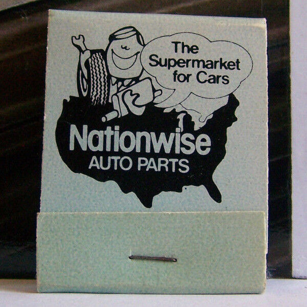 Rare Vintage Matchbook Cover D1 Nationwise Auto Parts Supermarket For Cars Guy