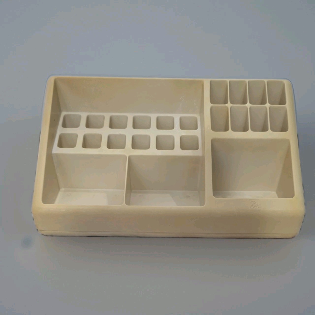 Vintage 1970s Burtch Barone Makeup Organizer Vanity Cosmetic Caddy Beige MCM Vintage 1970s Burtch Barone Makeup Organizer Vanity Cosmetic Caddy Beige MCM