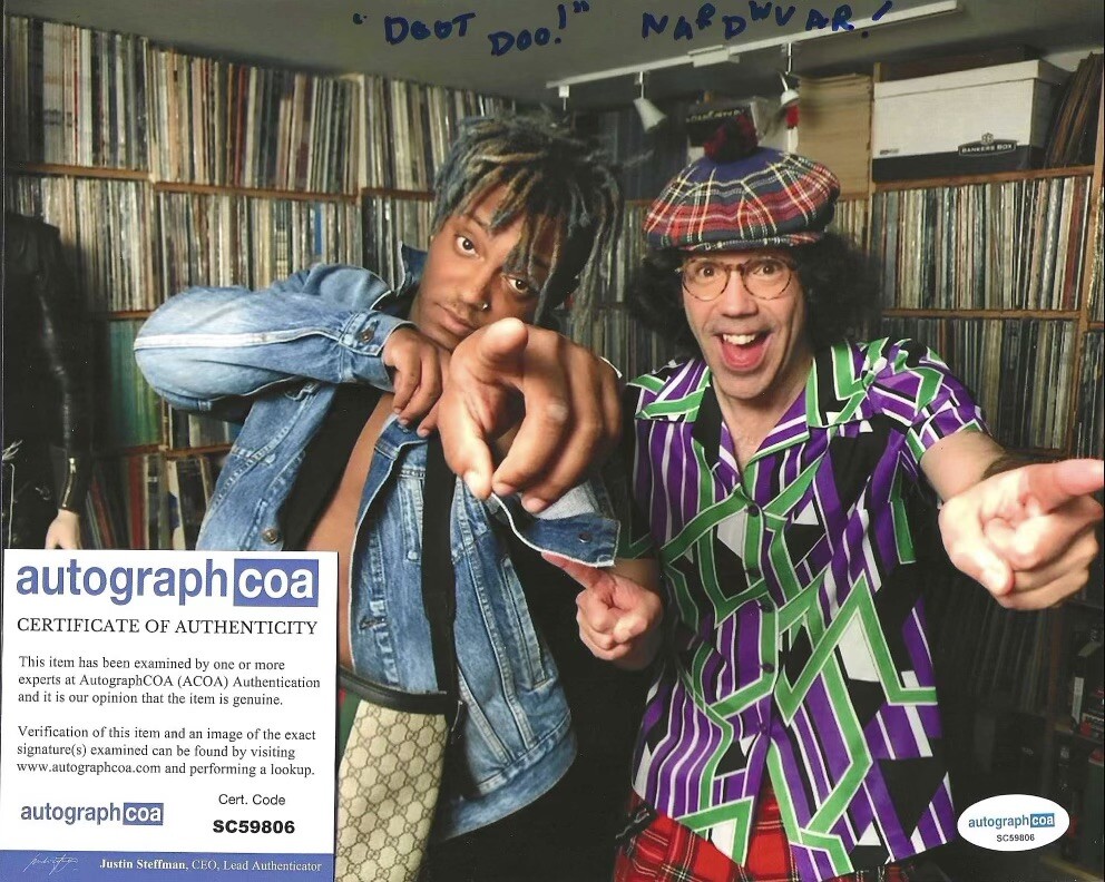 NARDWUAR SIGNED 8X10 PHOTO JUICE WRLD INTERVIEW AUTOGRAPH - ACOA COA NARDWUAR SIGNED 8X10 PHOTO JUICE WRLD INTERVIEW AUTOGRAPH - ACOA COA