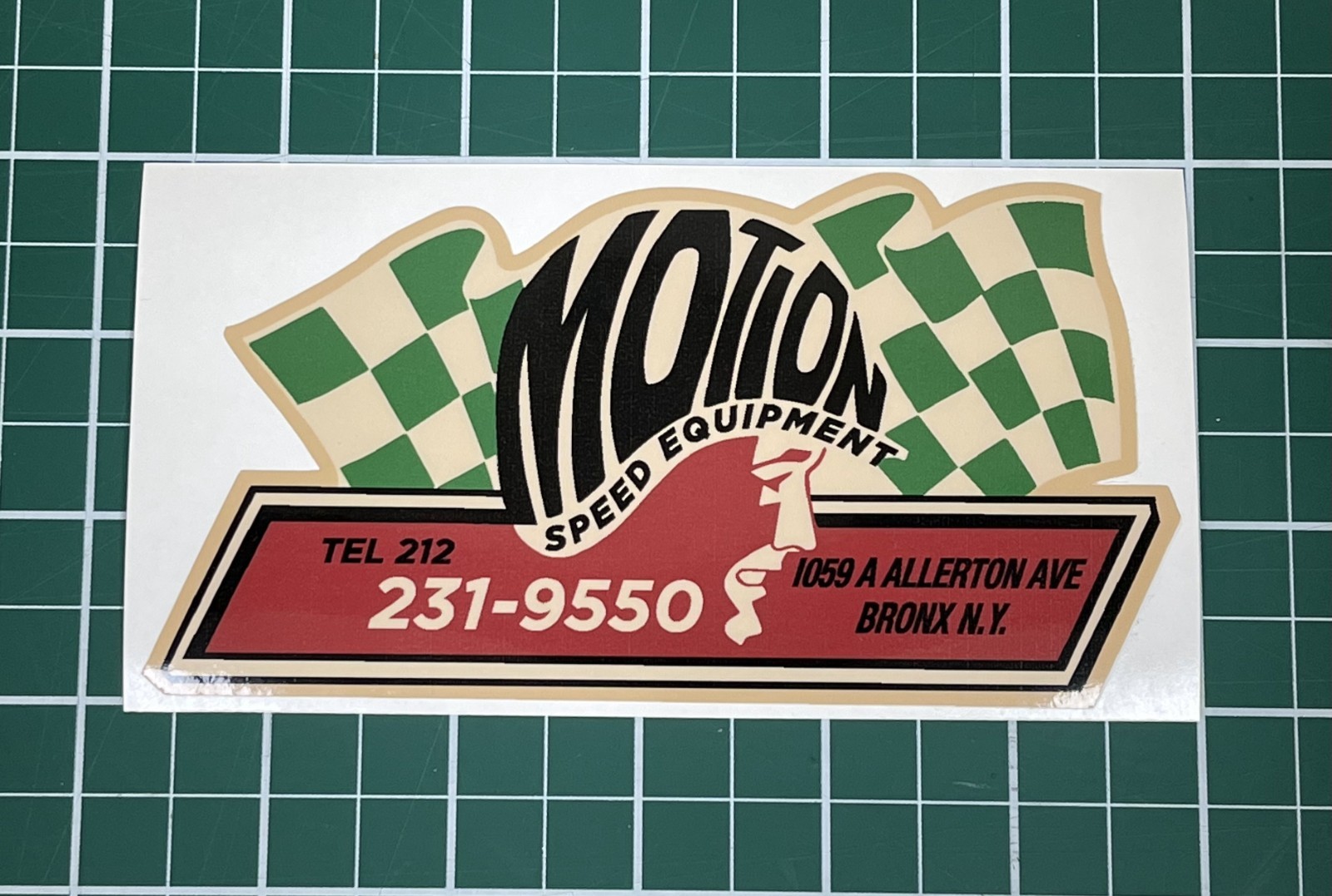 NEW MOTION Speed Equipment Bronx NY. Vintage 60's Racing Decal sticker NEW MOTION Speed Equipment Bronx NY. Vintage 60's Racing Decal sticker